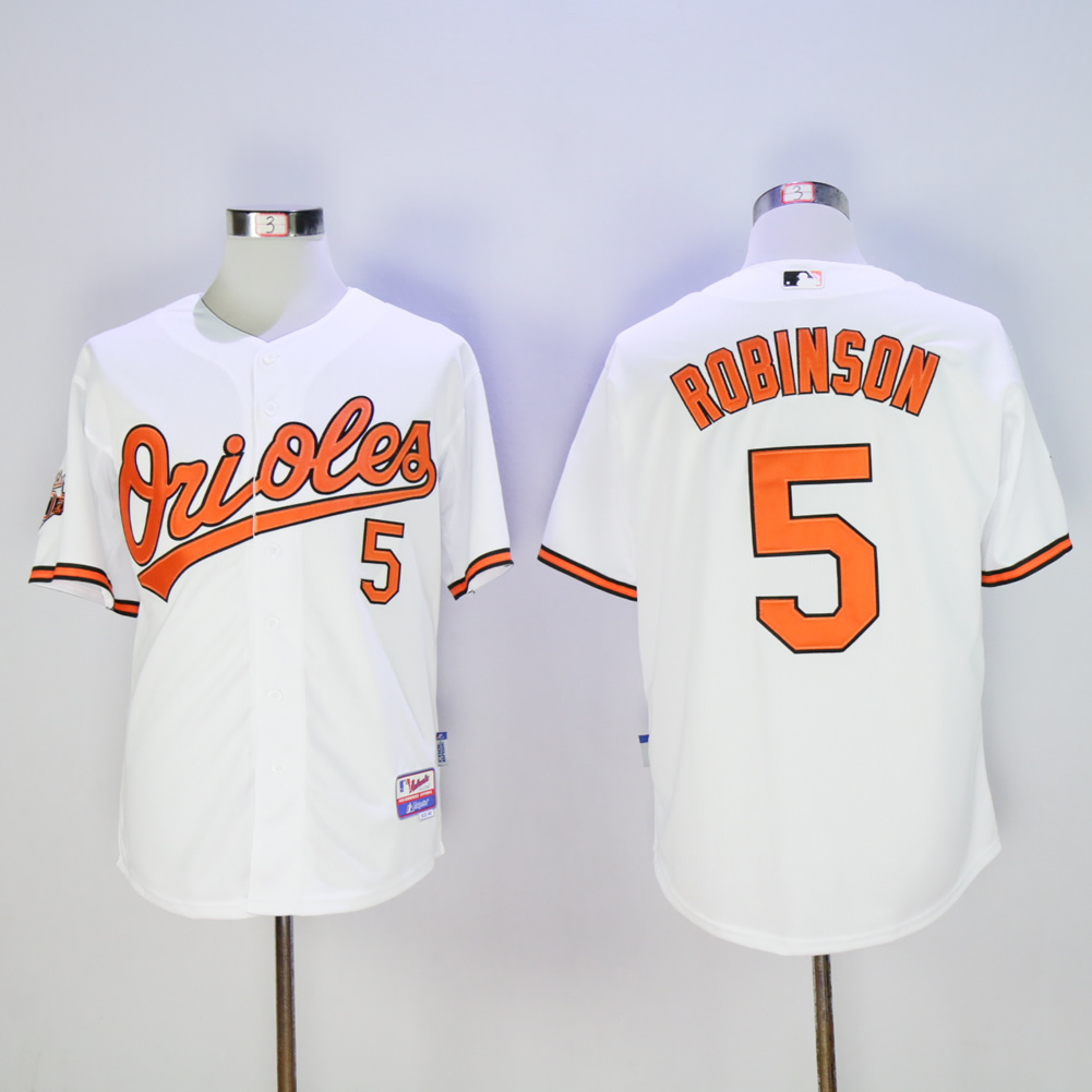 Men Baltimore Orioles #5 Robinson White Throwback MLB Jerseys->baltimore orioles->MLB Jersey